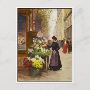 Flower Seller in Paris by Victor Gilbert Postcard