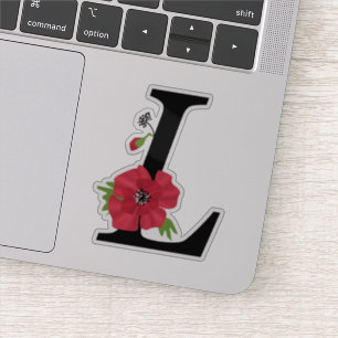 Flower set, monogram L, letter L, flowers, monogra