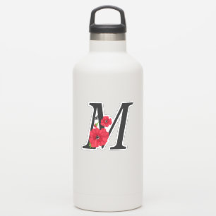 Flower set, monogram M, letter M, flowers, monogra