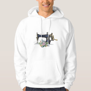 Flower Sewing Machine Funny Quilting Lover Hoodie