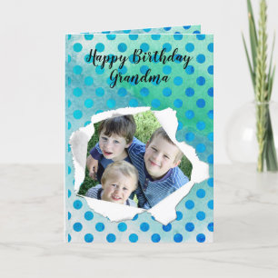 Flower Shape Custom Photo Pastel Watercolor Card