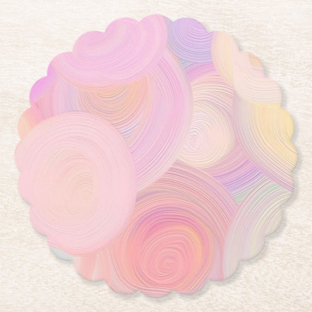 Flower Shape Pastel Paper Coasters (Front)