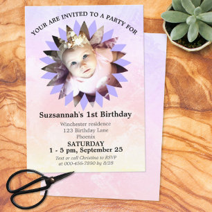 Flower Shape Photo Pastel Watercolor Template