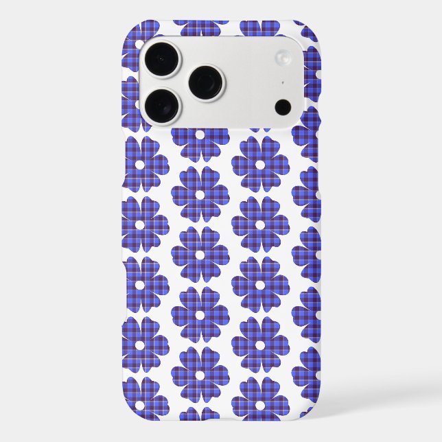Flower Shape Plaid Blue Cornflower iPhone Case (Back)