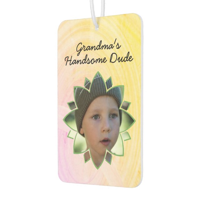 Flower Shape Replaceable Photo Colourful Backgroun Car Air Freshener (Left)