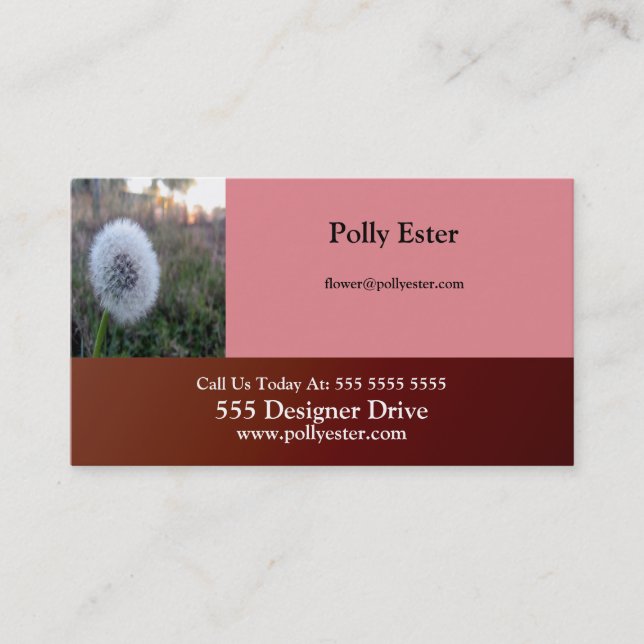 Flower Shop Create Your Own Easy Generic Thrilling Business Card (Front)