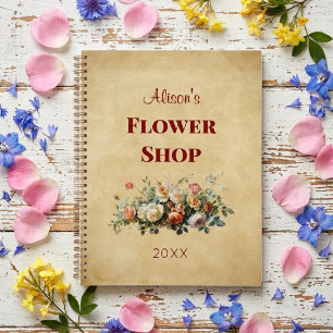 Flower Shop Floral Vintage Business Personalized Planner