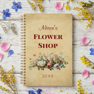 Flower Shop Floral Vintage Business Personalized Planner
