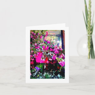 Flower Shop in Paris France Art Print Note Card