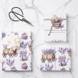 Flower Shop Lavender Personalised Wrapping Paper Sheet