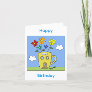 Flower Shop Mug Birthday Card