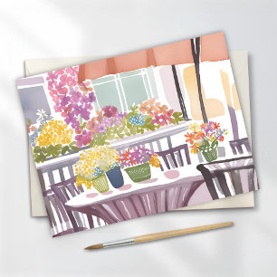 Flower Shop Spring Flowers Watercolor Postcard