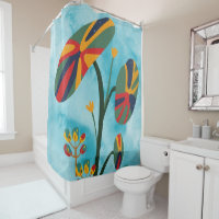 Flower shower curtain