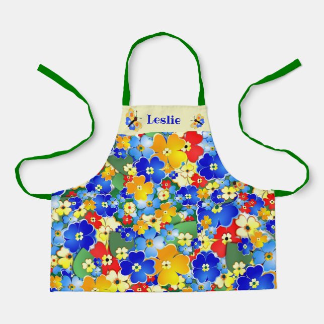 Flower Shower personalised custom text Apron (Front)