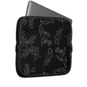 Flower silhouette pattern laptop sleeve