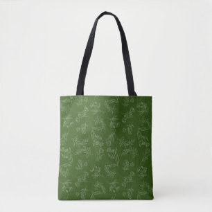 Flower silhouette pattern tote bag