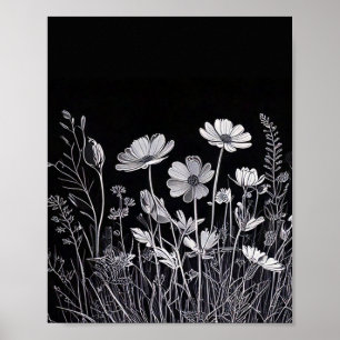 Flower silhouette wall decor