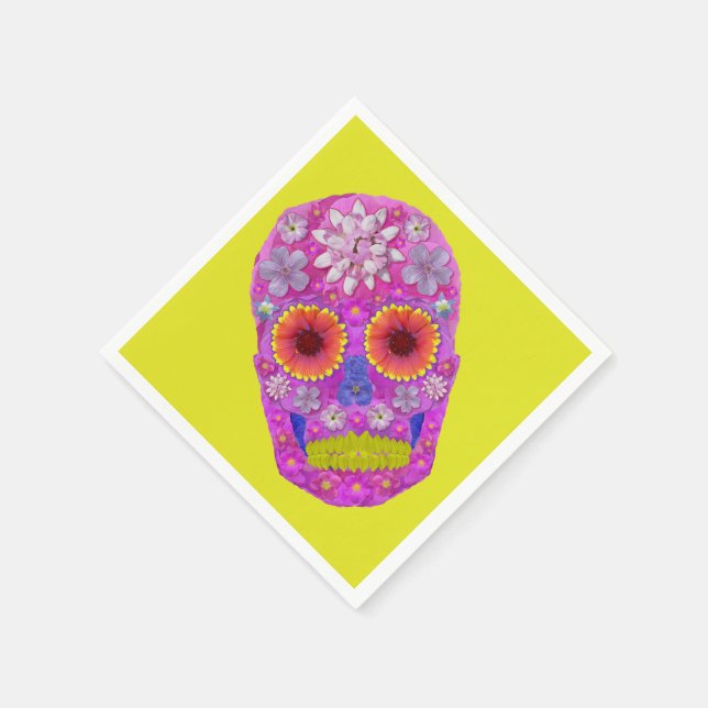 Flower Skull 2 Napkin (Corner)