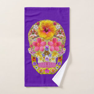 Flower Skull 4 -  Tropical Bath Towel Set