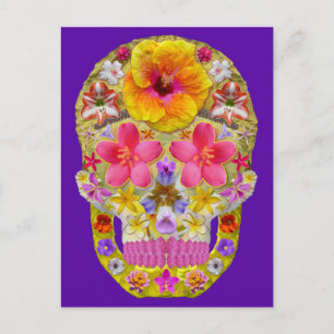 Flower Skull 4 - Tropical Postcard