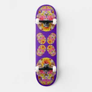 Flower Skull 4-Tropical Skateboard