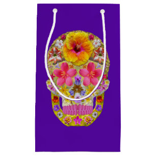 Flower Skull 4 - Tropical Small Gift Bag