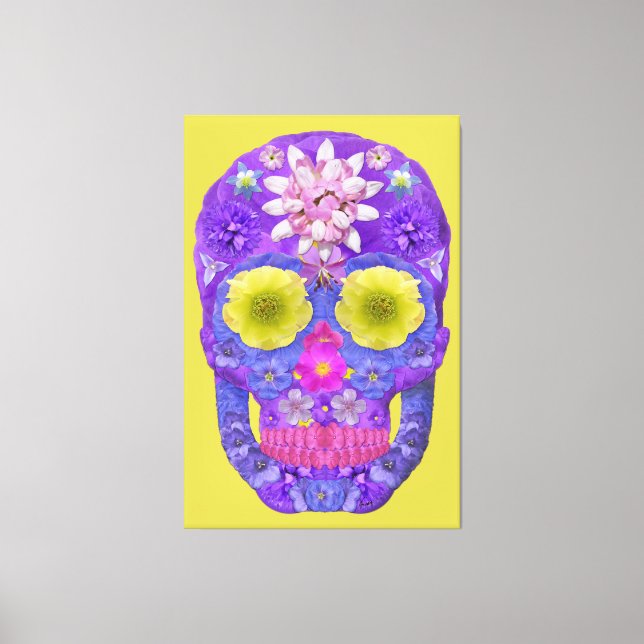 Flower Skull 5 Canvas Print (Front)