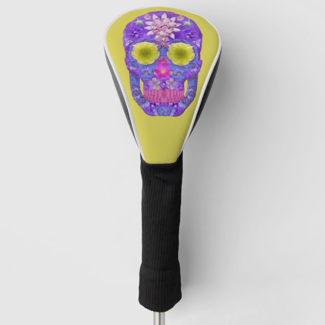 Flower Skull 5 Golf Head Cover (Front)