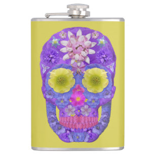 Flower Skull 5 Hip Flask