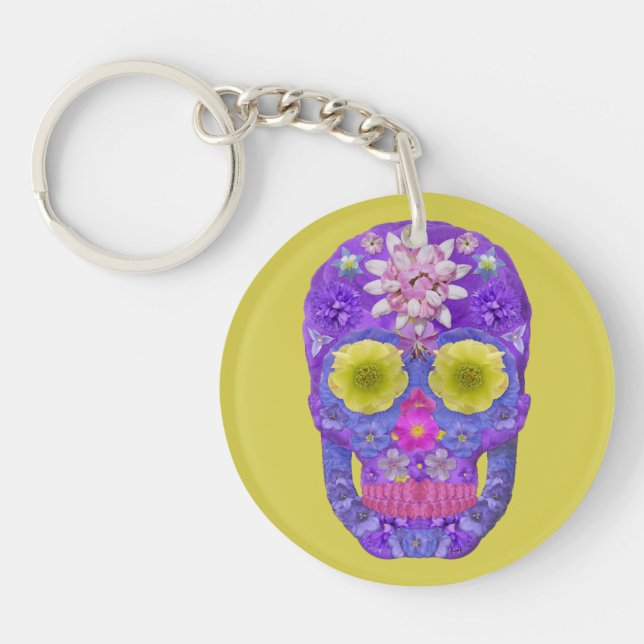 Flower Skull 5 Key Ring (Front)