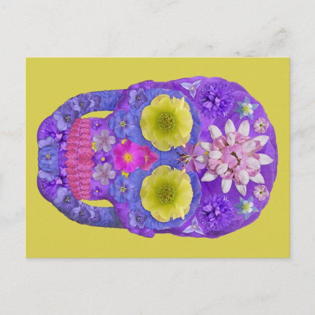 Flower Skull 5 Postcard (Front)