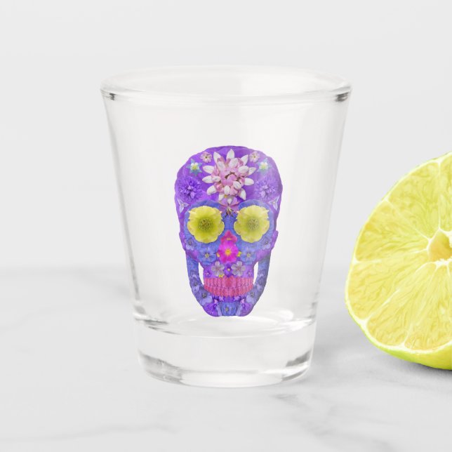Flower Skull 5 Shot Glass (Front)
