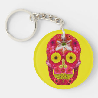 Flower Skull 6 Key Ring