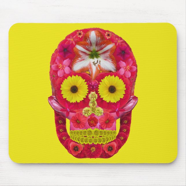 Flower Skull 6 Mouse Pad (Front)
