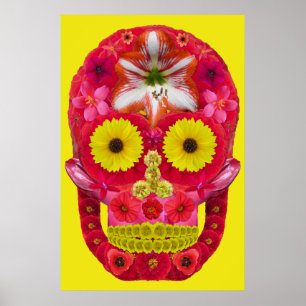 Flower Skull 6 Poster