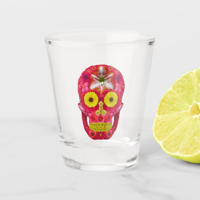 Flower Skull 6 Shot Glass (Front)