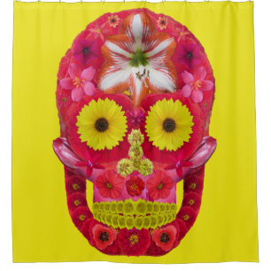 Flower Skull 6 Shower Curtain