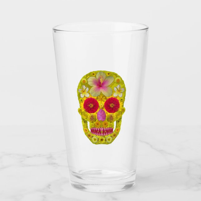 Flower Skull 8 Glass (Front)