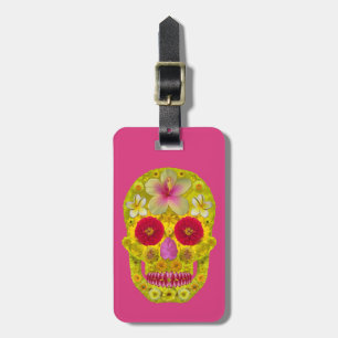 Flower Skull 8 Luggage Tag