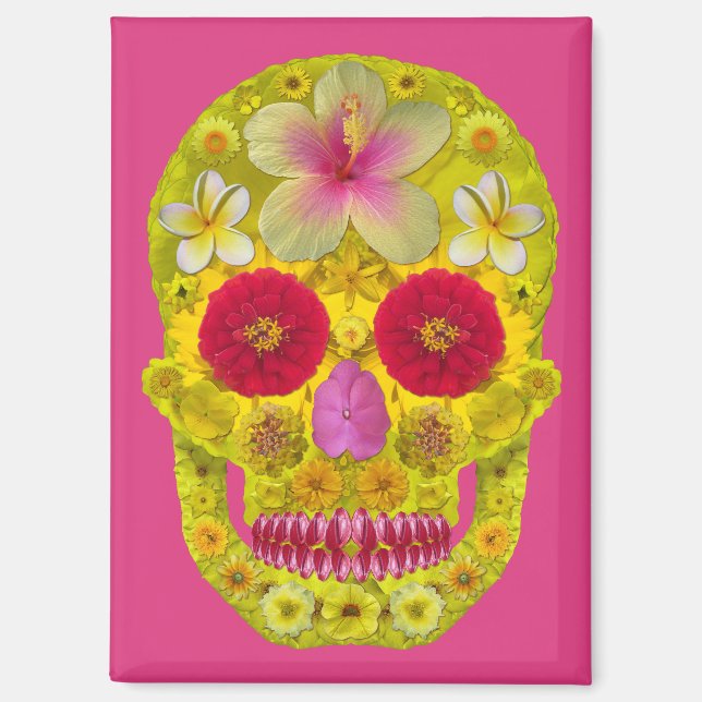 Flower Skull 8 Magnet (Front)