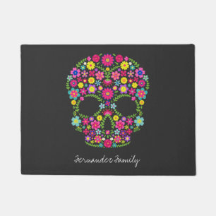 FLOWER SKULL DOORMAT