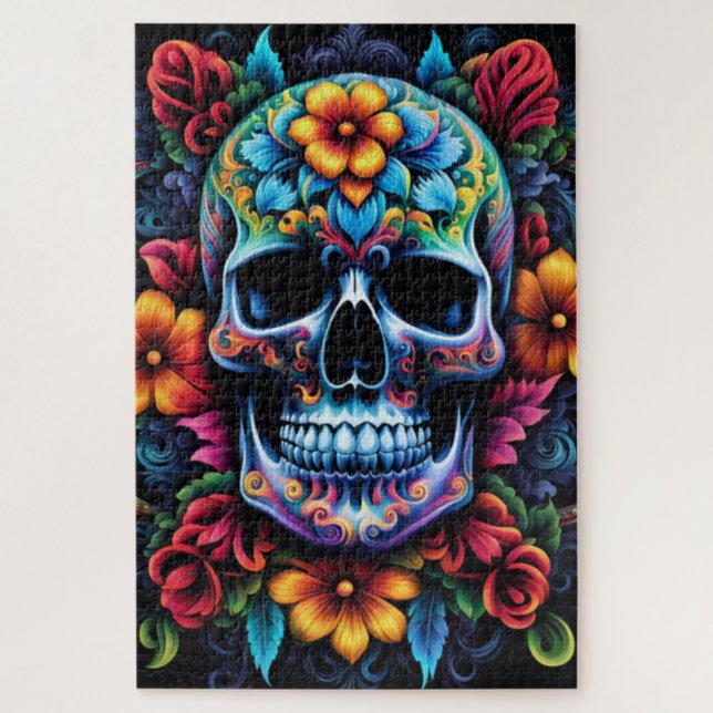 Flower Skull Jigsaw Puzzle (Vertical)