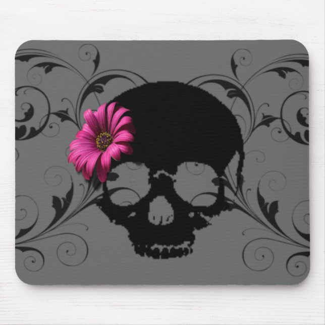 flower skull mouse pad (Front)