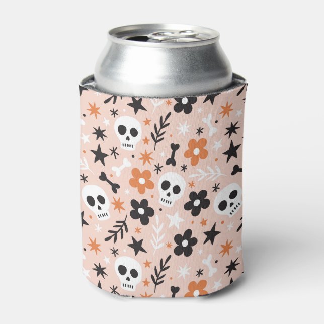 Flower Skull Pattern Can Cooler (Can Front)