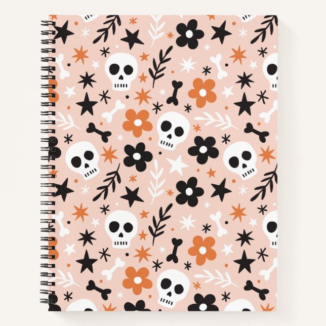 Flower Skull Pattern Notebook (Front)