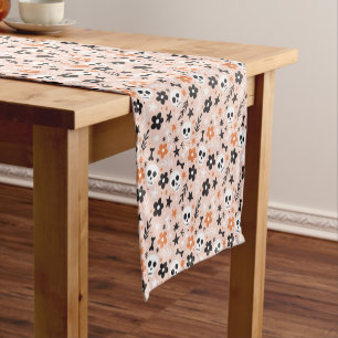 Flower Skull Pattern Short Table Runner