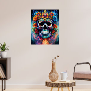 Flower Skull Poster