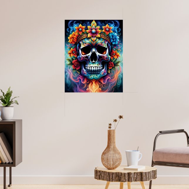 Flower Skull Poster (Living Room 3)
