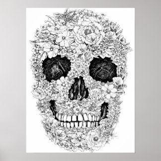 Flower Skull Poster