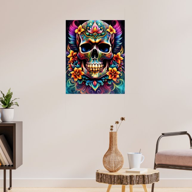Flower Skull Poster (Living Room 3)